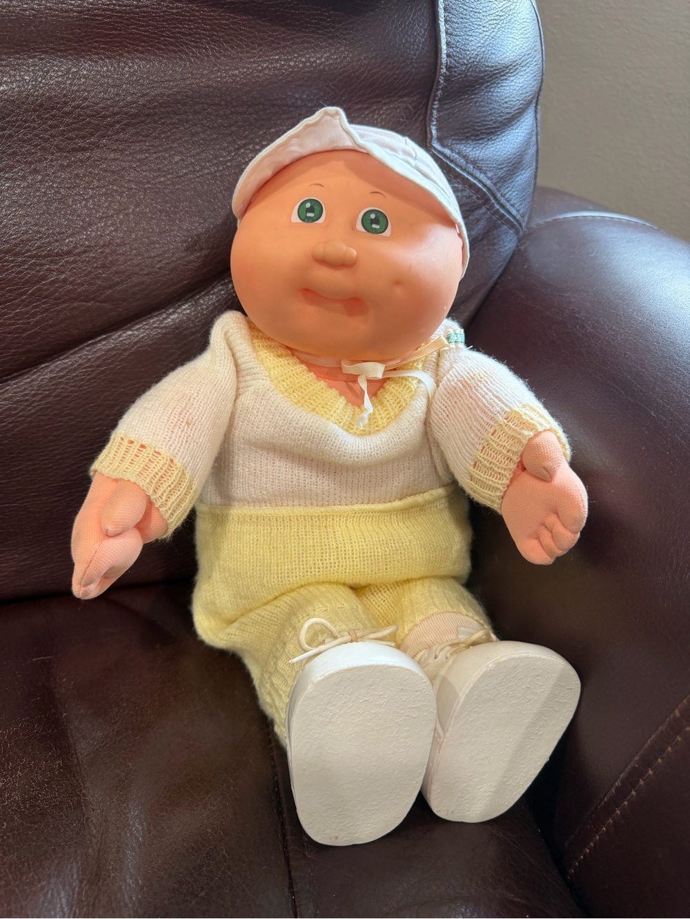 Cabbage Patch Kids Baby Doll in Yellow & White Knit Outfit